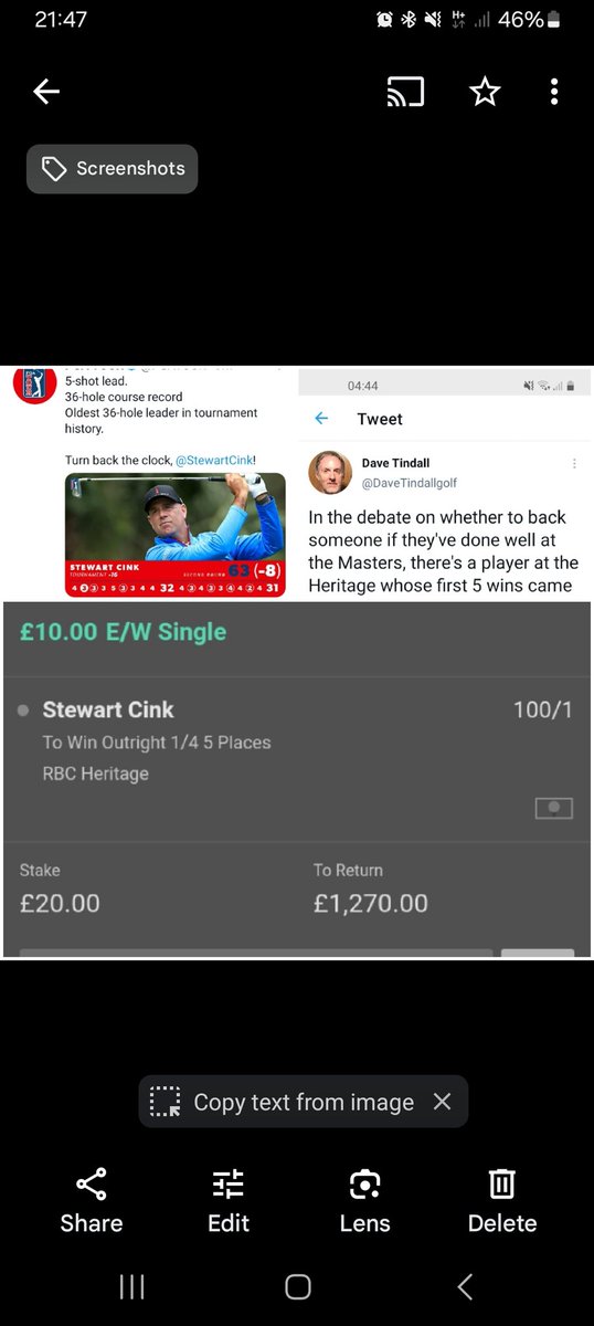 PopsStarkey's tweet photo. @DaveTindallgolf Great call ✅️🍾👏👏 https://t.co/fm8WhlR9vl