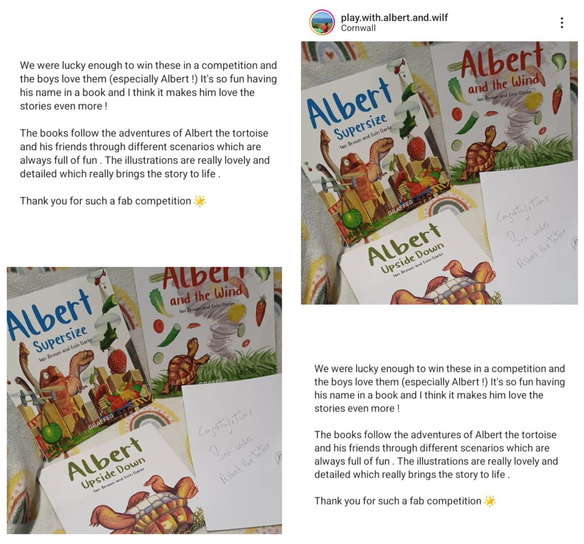 AlbertTortoise's tweet photo. FULL OF FUN, LOVELY. Super Praise for #ALBERTthetortoise #picturebooks from #bookblogger Play With Albert & Wilf, a winner in our 3rd #bookbirthday competition of signed copies of ALBERT UPSIDE DOWN, ALBERT AND THE WIND & ALBERT SUPERSIZE. https://t.co/sGYhBlFUhP
#bookser https://t.co/4kX7Y1i13b