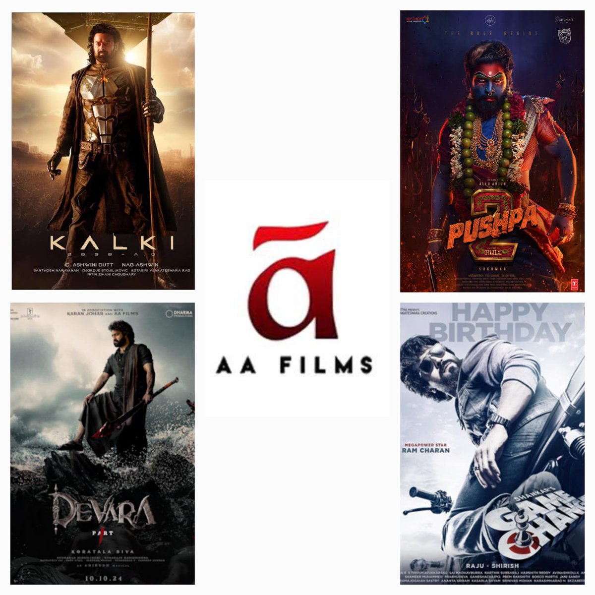 taran_adarsh's tweet photo. ‘KALKI’, ‘PUSHPA 2’, ‘DEVARA’, ‘GAME CHANGER’: ANIL THADANI TO DISTRIBUTE *4* PAN-INDIA BIGGIES IN *NORTH MARKETS*…
⭐️ May 2024: #Kalki [#Prabhas]
⭐️ Aug 2024: #Pushpa2 [#AlluArjun]
⭐️ Oct 24: #Devara [#JrNTR; in association with #Dharma]
⭐️ Nov 2024: #GameChanger [#RamCharan]

#AnilThadani’s #AAFilms is set to create history of sorts by distributing the biggest PAN-India films this year.

For those who are unaware, Anil had distributed #Baahubali 1 & 2, #KGF 1 & 2, #Pushpa, #Kantara, #Salaar, #HanuMan and many more in the past.