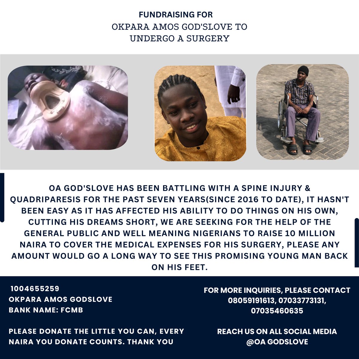 I need help please

1004655259
Fcmb
Okpara Amos God'slove