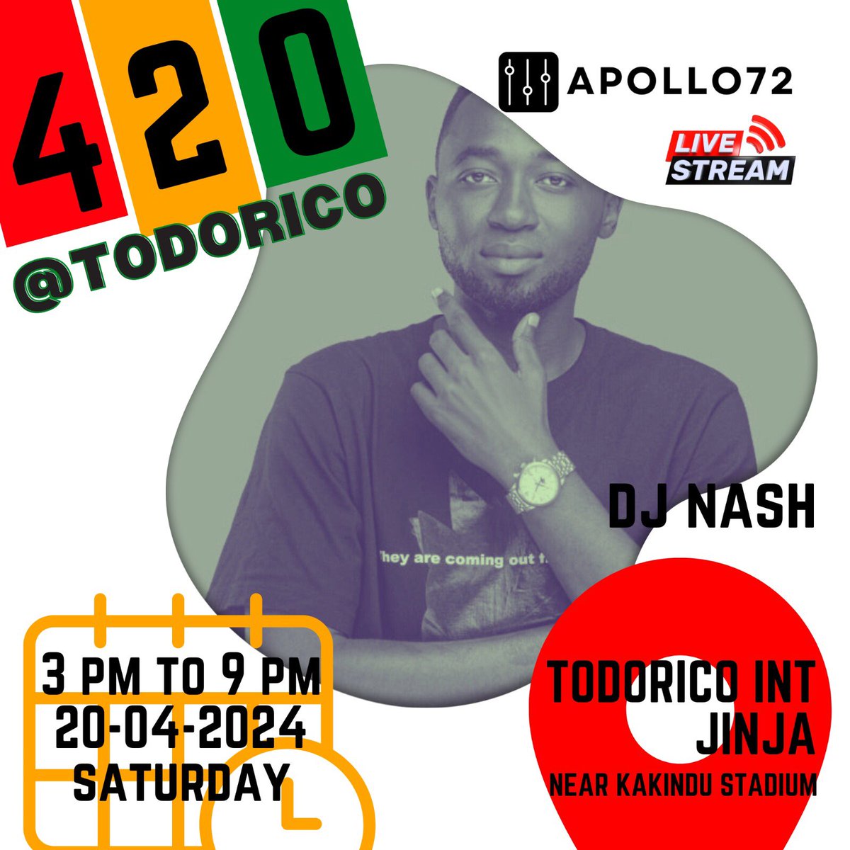 This Saturday we head to Jinja for #420AtTodorico for an easy easy reggae themed upful party. 4 selectors. Kick of time is 3pm. Imagine 420ing by the riverside. Transportation to and from at 20K. Let us light Jinja up.