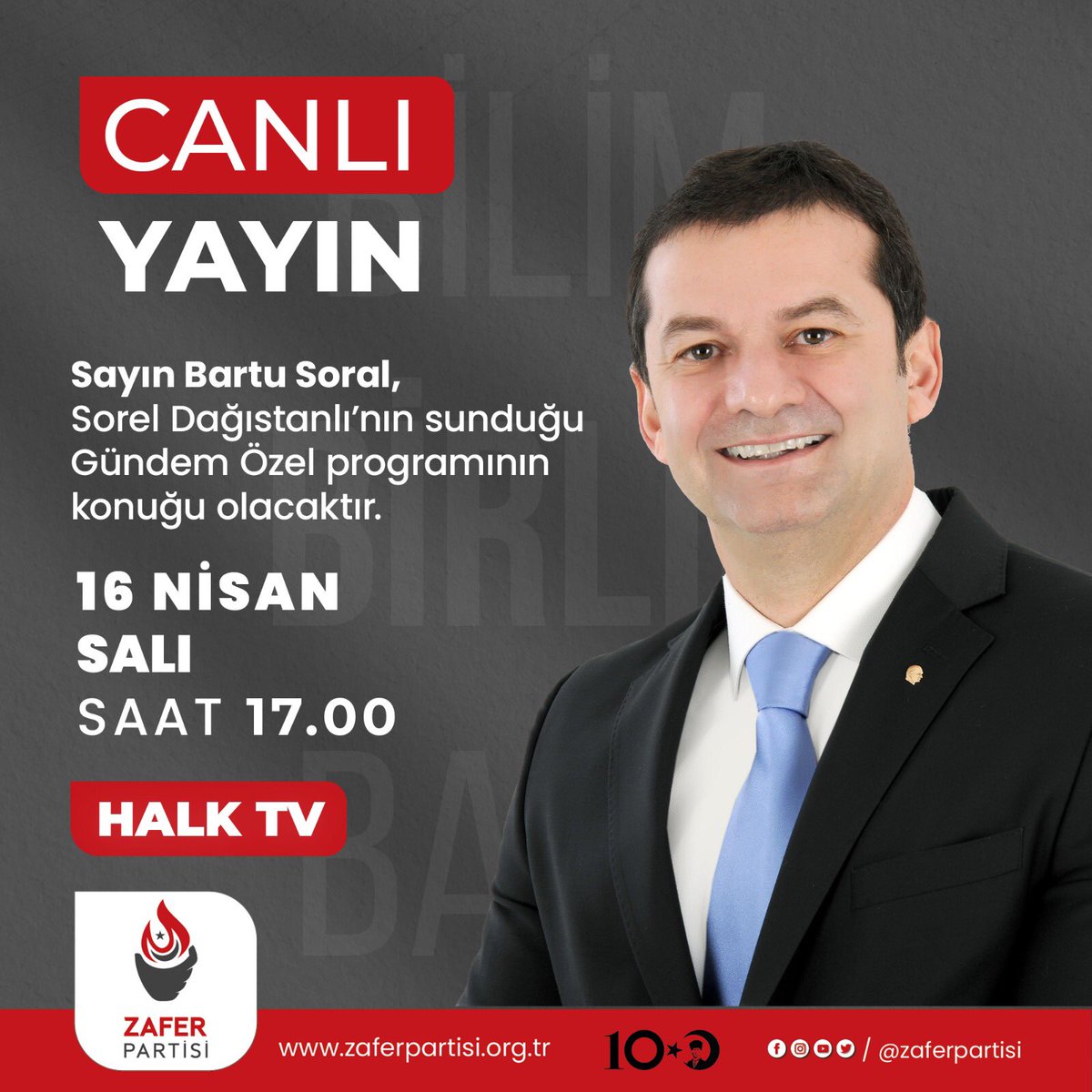 Bugün saat 17.00 HALK TV, Gündem Özel Programı
@soreldagistanli