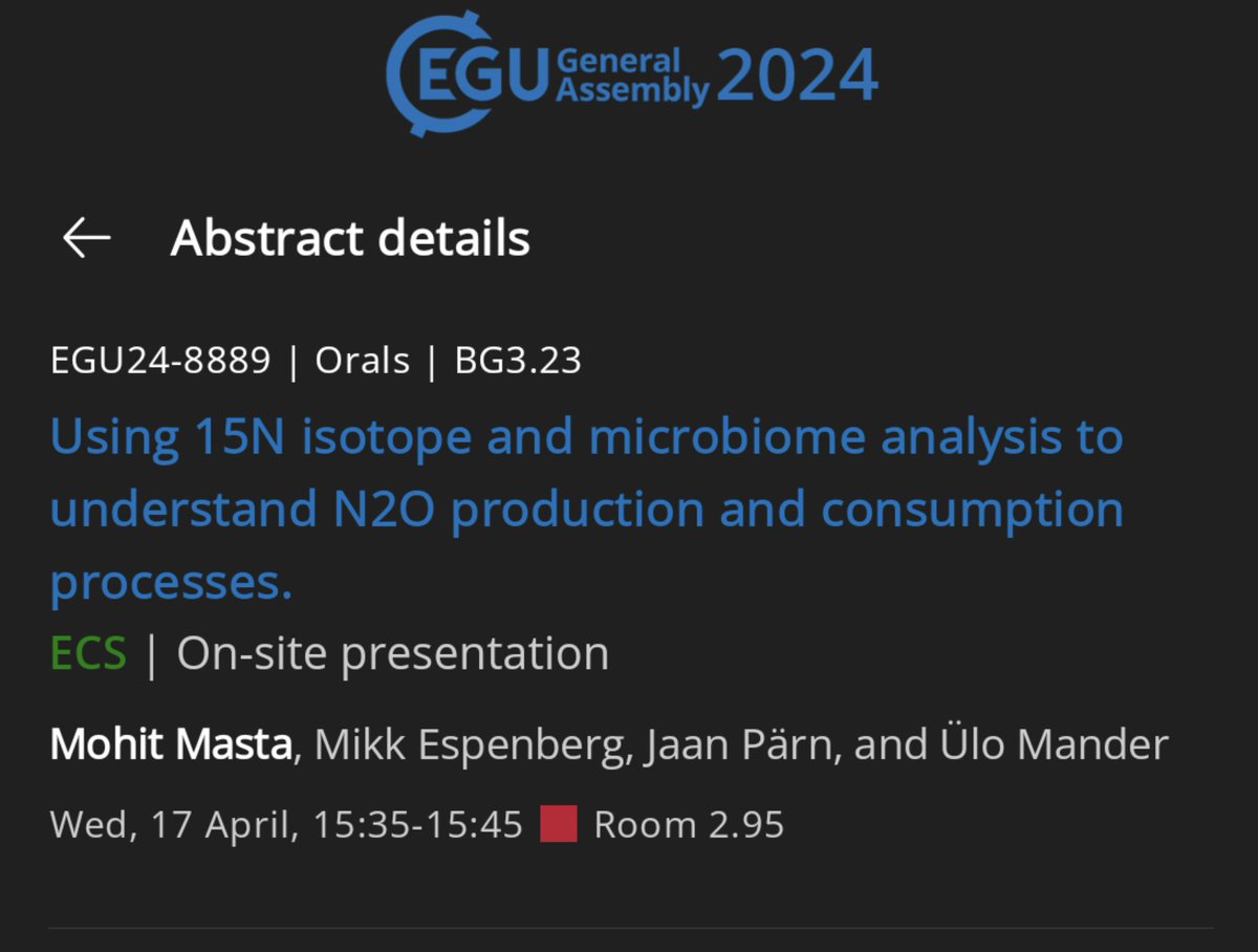 Please visit our microbial session on Wednesday for some interesting studies including my presentation on N2O process in peatlands via isotopic and microbial analysis. #EGU24 @peatlandn2o @PeatlandECR @LiWeFor