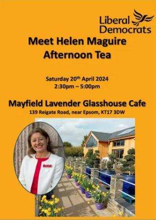 ❓ Do you have questions, or issues you'd like to chat to me about? Join me this Sat 20th Apr for afternoon tea at Mayfield Lavender Café & bring a friend! Price pp includes unlimited coffee, tea, lavender tea & slice of cake. Book now: events.libdems.org.uk/events/58799/m… See you there 🫖🙂