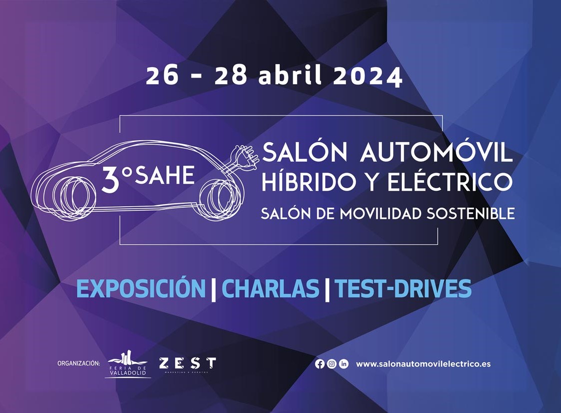 🚗 Del 26 al 28 de abril se celebrará la 3ª edición de #SAHE, Salón del Automóvil Híbrido y Eléctrico en la @feriavalladolid, ciudad Innpulso. 👉 Tenéis toda la información en: salonautomovilelectrico.es