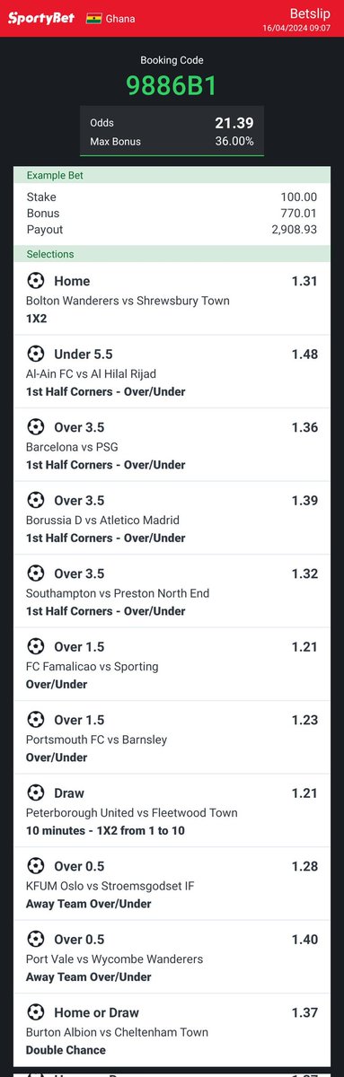 21 odds 🔥🔥🔥