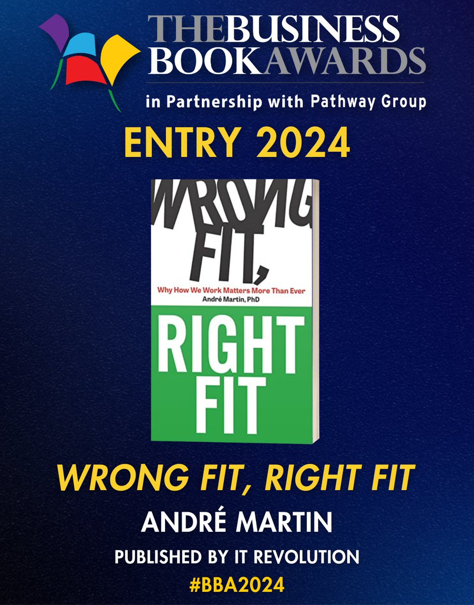 📚 Congratulations to 'Wrong Fit, Right Fit' by @gramico (Published by @ITRevBooks) for being entered in The Business Book Awards 2024 in partnership with @pathwaygroup! 🎉 businessbookawards.co.uk/entries-2024/ #BBA2024 #Books #Author #BusinessBooks