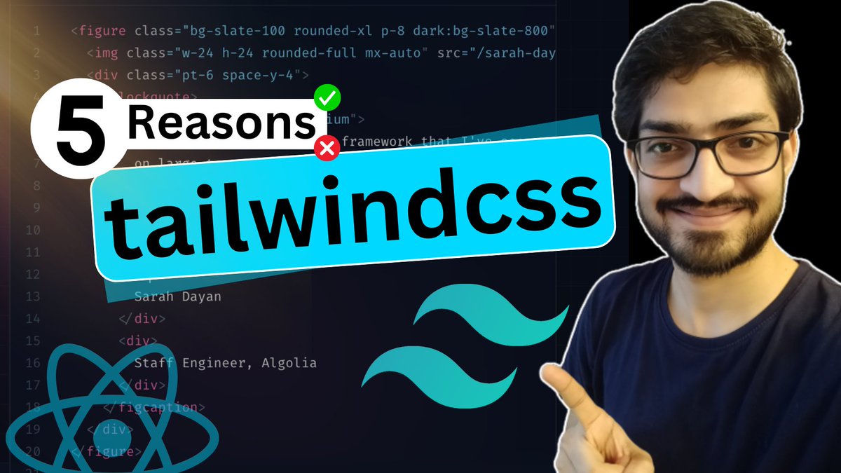 New video out 🚀 5 Reasons to use Tailwind CSS youtu.be/3oNpnPWBs_s 
#ReactJS #programming #javascript #coding #code #tutorials #Video #html #NodeJS #CSS3 #100DaysOfCode #creativecoding #learntocode #FrontEndDevelopment #CodeNewbies #webdevelopment #tailwindcss