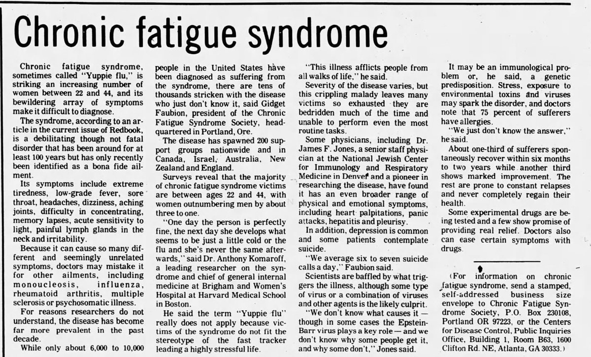 Tipton County Tribune, US. 16th April 1988. 'We average six to seven suicide calls a day”. #cfs #cfsme #mecfs #myalgicencephalomyelitis #myalgice #chronicfatiguesyndrome.