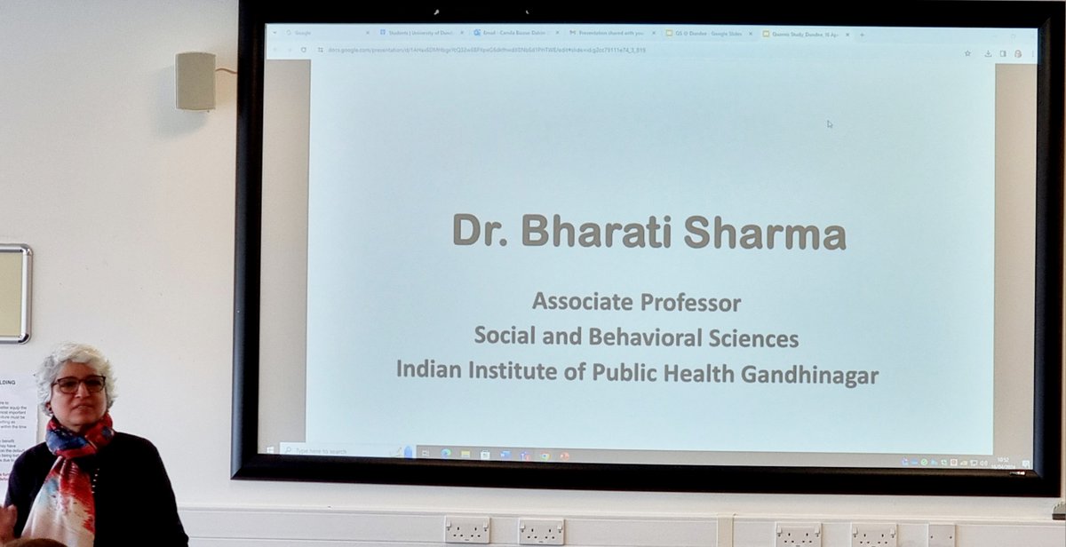 Listening to Dr Bharati Sharma from Indian Institute of PH Gandhinagar sharing her experiences in women's &amp; children's healthcare at today's <a href="/MIRU_UK/">MIRU_UoDHealthSci</a> #MIRU_India2024 Seminar Day <a href="/UoDHealthSci/">School of Health Sciences, University of Dundee</a>