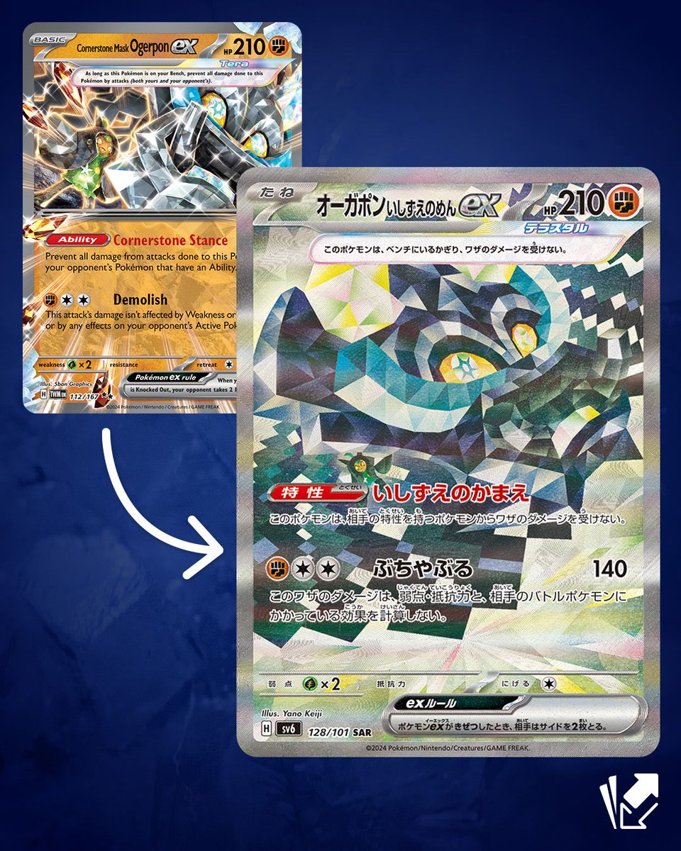 CardmarketPkmn's tweet photo. Alternative art versions were revealed for all Ogerpon Masks! #PKMSpoiler
These will be part of Mask of Change later this month https://t.co/fpRbR5zwbw