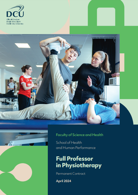 Retweets appreciated! We are seeking to appoint a full professor in physiotherapy on a permanent basis who will be responsible for leading our new MSc. in Physiotherapy. dcu.ie/hr/vacancies-e…