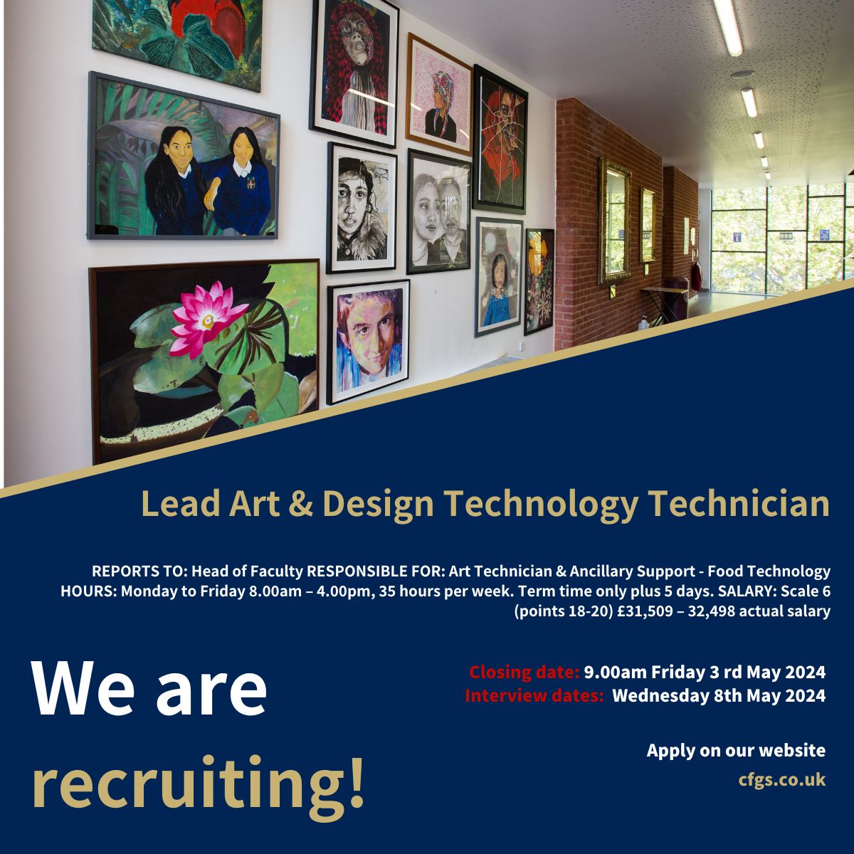 We're seeking a talented Lead Art & Design Technology Technician to inspire creativity and innovation. Closing date: 9:00 am, Friday, May 3rd, 2024 Interview date: Wednesday, May 8th, 2024 Take the next step in your career with us and apply now cfgs.co.uk/Professional-S…