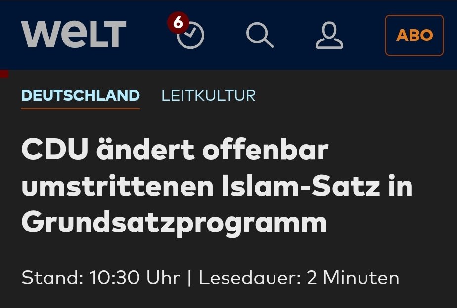 Welch Wortklauberei im #CDU-Grundsatzprogramm:
Aus „#Muslime, die unsere Werte teilen, gehören zu Deutschland“ wird „Ein #Islam, der unsere Werte nicht teilt und unsere freiheitliche Gesellschaft ablehnt, gehört nicht zu Deutschland“. 

Und nicht nur das. Warum, so frage ich