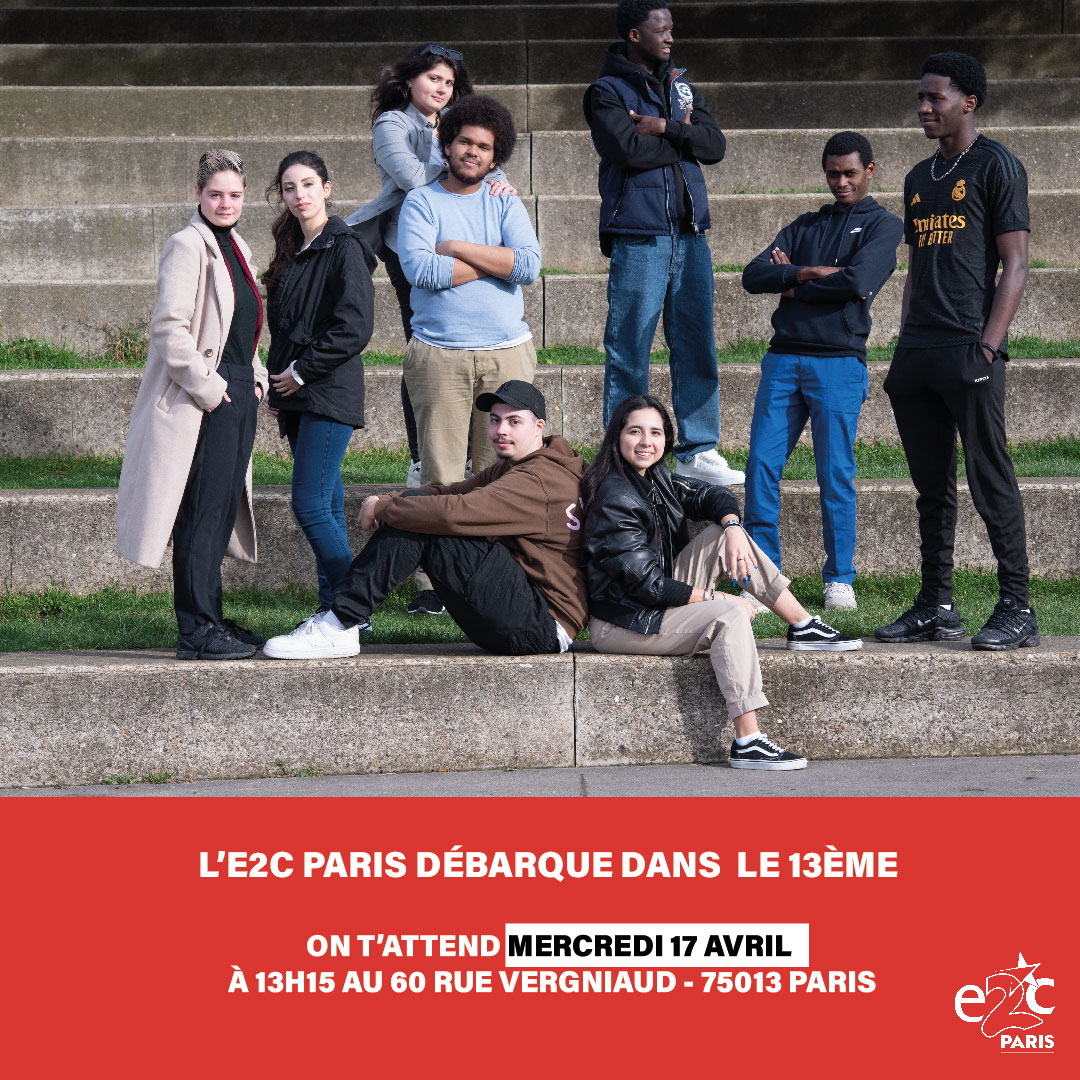 📢 BONNE NOUVELLE 📢 Notre partenaire E2C Paris vient d’ouvrir une antenne dans le 13e au 60 rue Vergniaud, 75013 Paris 🏢 ✨ 🤝 L’E2C propose un parcours 100 % gratuit et rémunéré 🗓️ Intéressé.e ? RDV le 17 avril, à 13h15, au 60 rue Vergniaud 75013 Paris