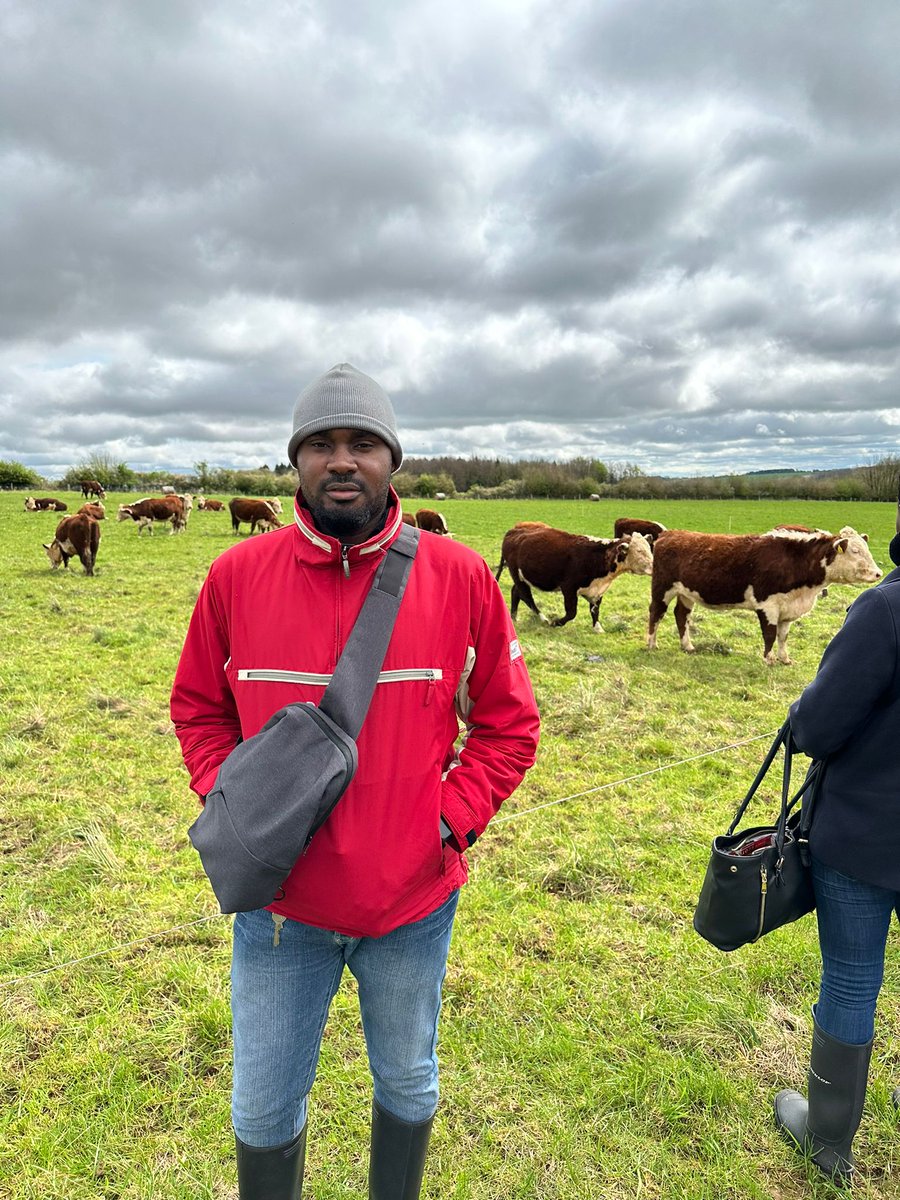 It's great to see our current Masters scholars out and about #inthefield and here's Onyebuchi from #Nigeria out on a study visit to Sandyhill Farm, Burford, with his fellow MSc Sustainable Agriculture and Food Security students at @RoyalAgUni #pasturefed #pasture #sustainable