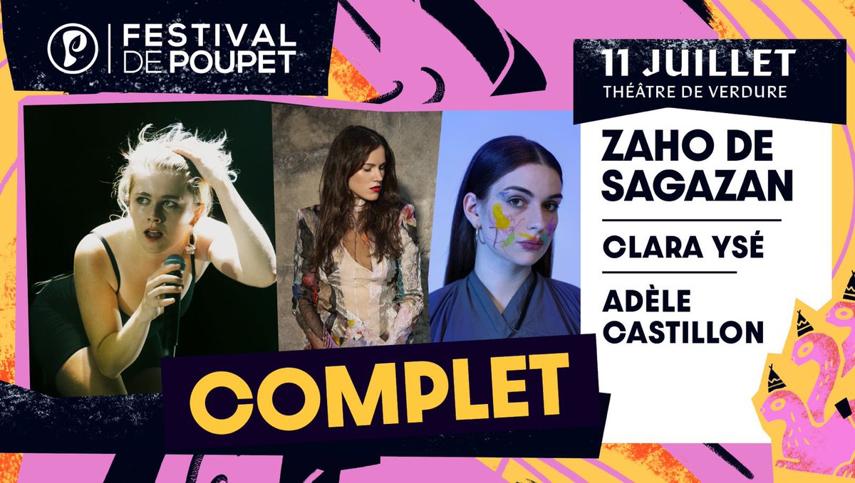 Festival de Poupet (@festivalpoupet) on Twitter photo 👊 11 JUILLET ► COMPLET !!!
<a href="/zahodesagazan/">Zaho de Sagazan</a> #ClaraYsé <a href="/adelecastillon/">Adèle Castillon</a> 🤩
👉 Encore une date complète pour #Poupet2024 🙏
🙏 Merci à toutes et tous !!!
🖥️ Retrouvez toute la prog sur festival-poupet.com 👊 11 JUILLET ► COMPLET !!!
<a href="/zahodesagazan/">Zaho de Sagazan</a> #ClaraYsé <a href="/adelecastillon/">Adèle Castillon</a> 🤩
👉 Encore une date complète pour #Poupet2024 🙏
🙏 Merci à toutes et tous !!!
🖥️ Retrouvez toute la prog sur festival-poupet.com