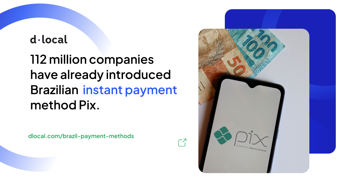 112 million companies have already registered for Brazilian local payment method #Pix. 🇧🇷 Break into the Brazilian market (and many other emerging markets!) by offering a wide range of local payment methods with dLocal. 🌏 hubs.ly/Q02nkJP40