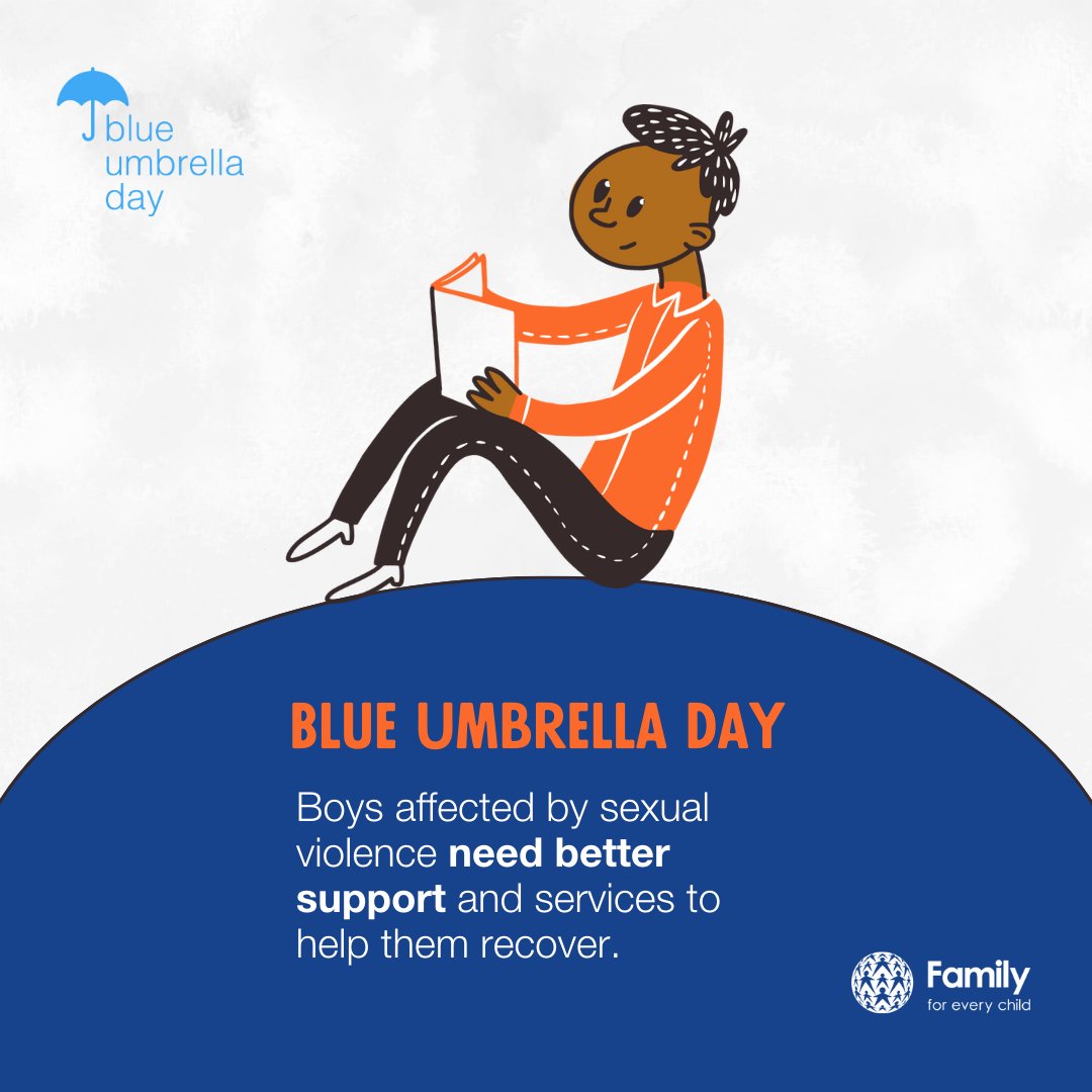 On #BlueUmbrellaDay, we remind the world that boys can be victims of sexual violence, too. It’s time to raise awareness for this issue and advocate for better support for boys and young men. 🔗 Find out more: blueumbrelladay.org