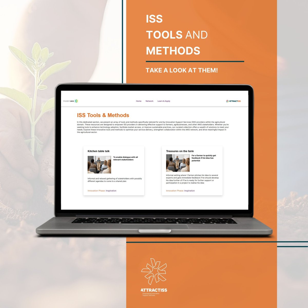 🌱 Calling all ISS providers in agriculture! Dive into AKISConnect dedicated section for tailored tools and methods. 

🌾 Empower your service delivery, foster collaboration, and make a real impact in agriculture! 

🚀 Explore more about it here: buff.ly/49eIS05