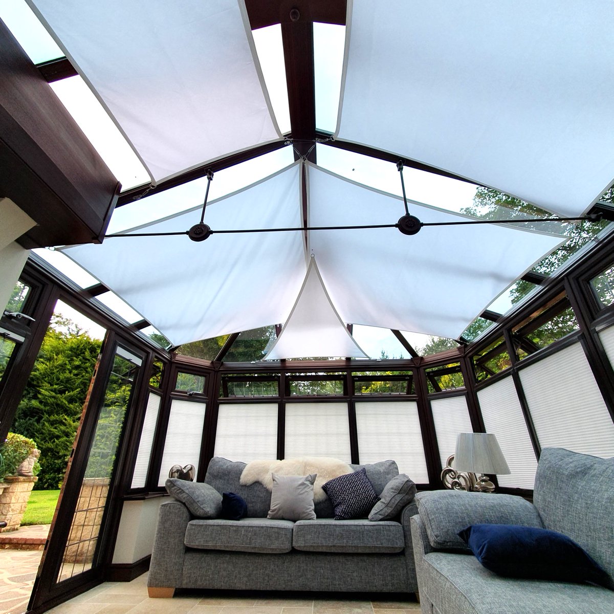 #throwbackthursday - the first set of DIY Made to Measure Shade Sails from the service we launched last year! clarashadesails.co.uk
#conservatory #madetomeasure #conservatoryblinds #clarashadesails #shadesails #bespoke #sunshade