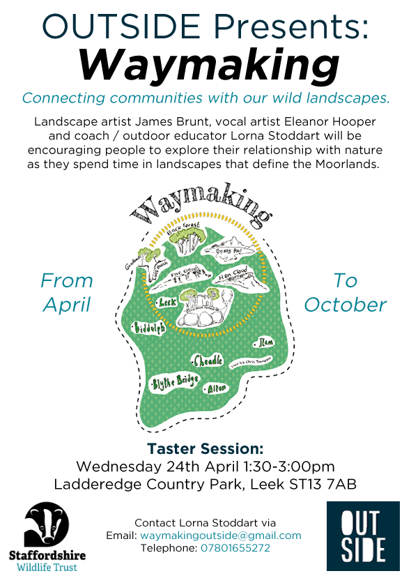Free Taster session Wednesday 24th April in Leek. Join our friends from OUTSIDE and experience the countryside in a different way. If you would like to get involved contact admin@deaflinks.co.uk #Waymaking #Countryside #Community