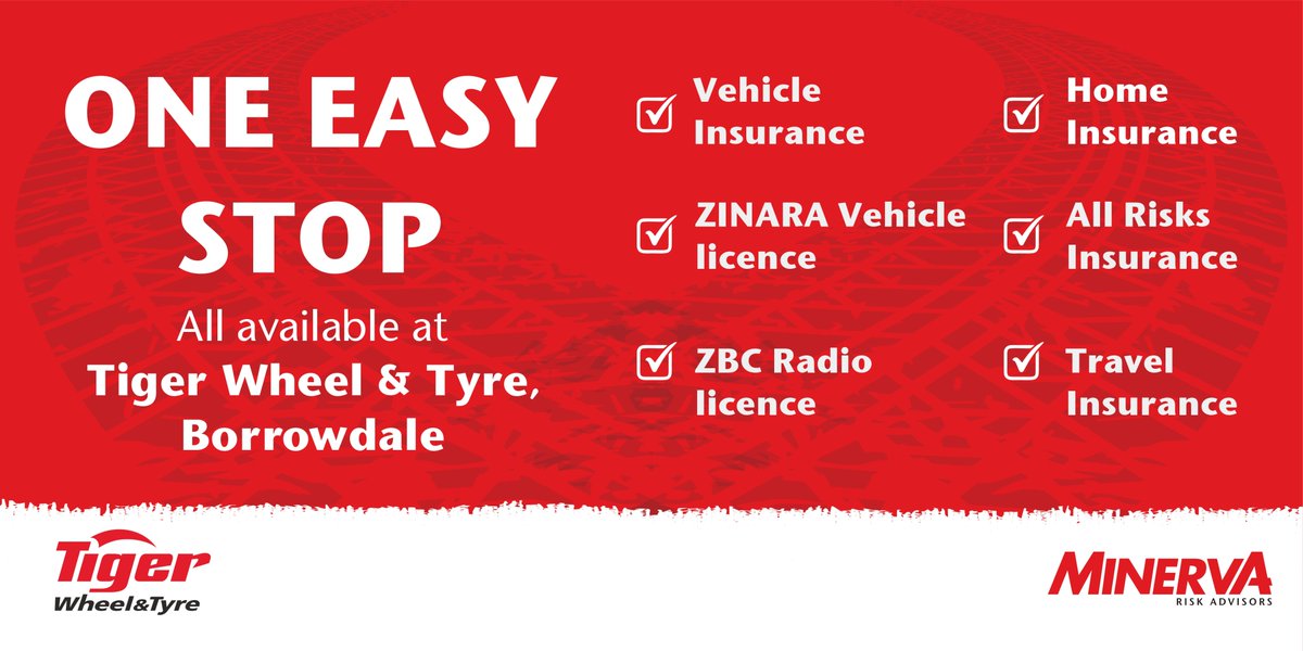 Minerva has opened an office at TWT Borrowdale for all your insurance requirements – vehicle, home, ZINARA, ZBC radio license and more. It's quick, convenient and easy. #carinsurance #homeinsurance