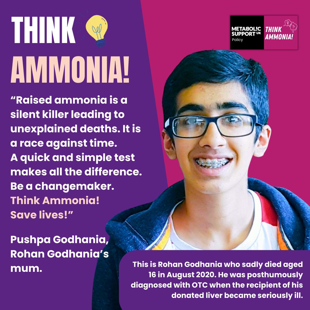 RareRevolutionM's tweet photo. The #ThinkAmmonia campaign from @weareMSUK is designed to increase ammonia testing and awareness about high ammonia amongst the public and healthcare professionals. Visit the MSUK site for more information: https://t.co/VkC627g31z https://t.co/yn3W6wusuS