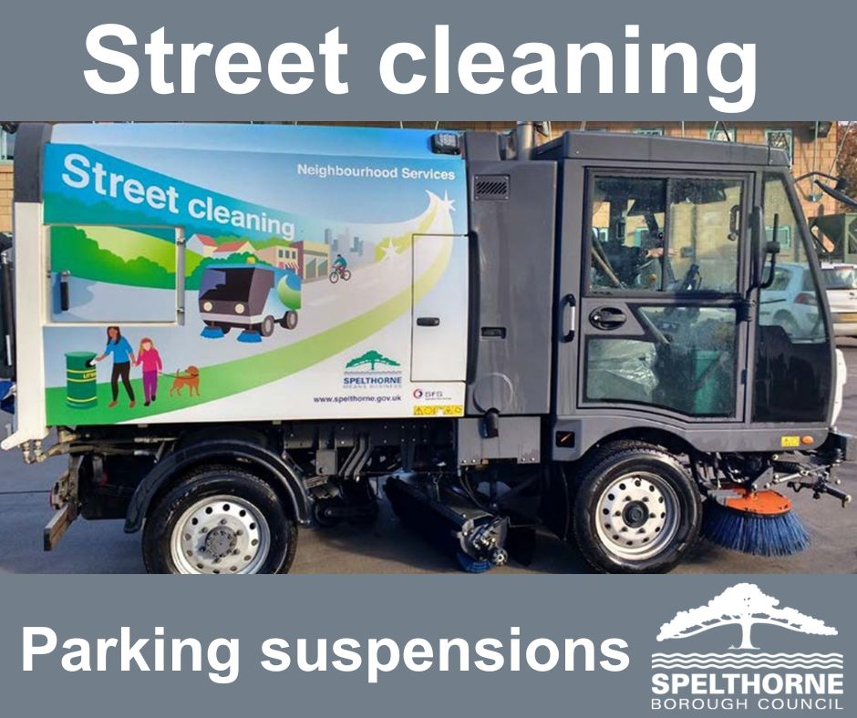 Sunbury residents - parking suspension for street cleaning. Please can you help by moving vehicles off the following roads so our teams can sweep the roads. Thank you Further information at orlo.uk/ow2BU