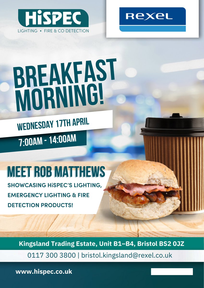 ***Calibration day at Bristol***
Join us at Rexel Bristol Kingsland branch tomorrow for a Calibration day with @MeggerUK and a fantastic showcase of products from the <a href="/Lucecogroup/">Luceco Group</a>  #BizLine and <a href="/HispecElec/">Hispec Electrical</a> 
#calibration #lighting #firesafety #electrical #installer #contractor
