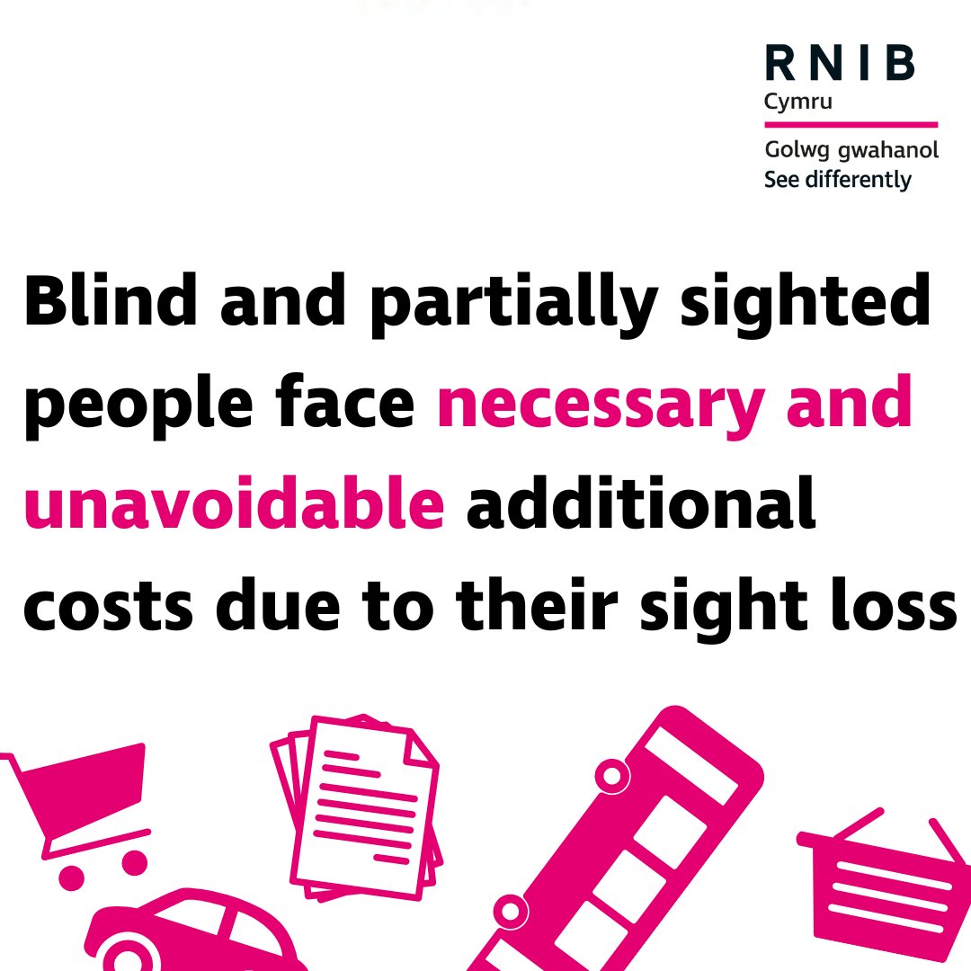 Living with sight loss costs more. Research by @RNIBCymru indicates that 70 per cent of blind and partially sighted people in Wales have seen their finances worsen due to increased costs. Read their report to learn what impact this has on their lives and what can be done to help.