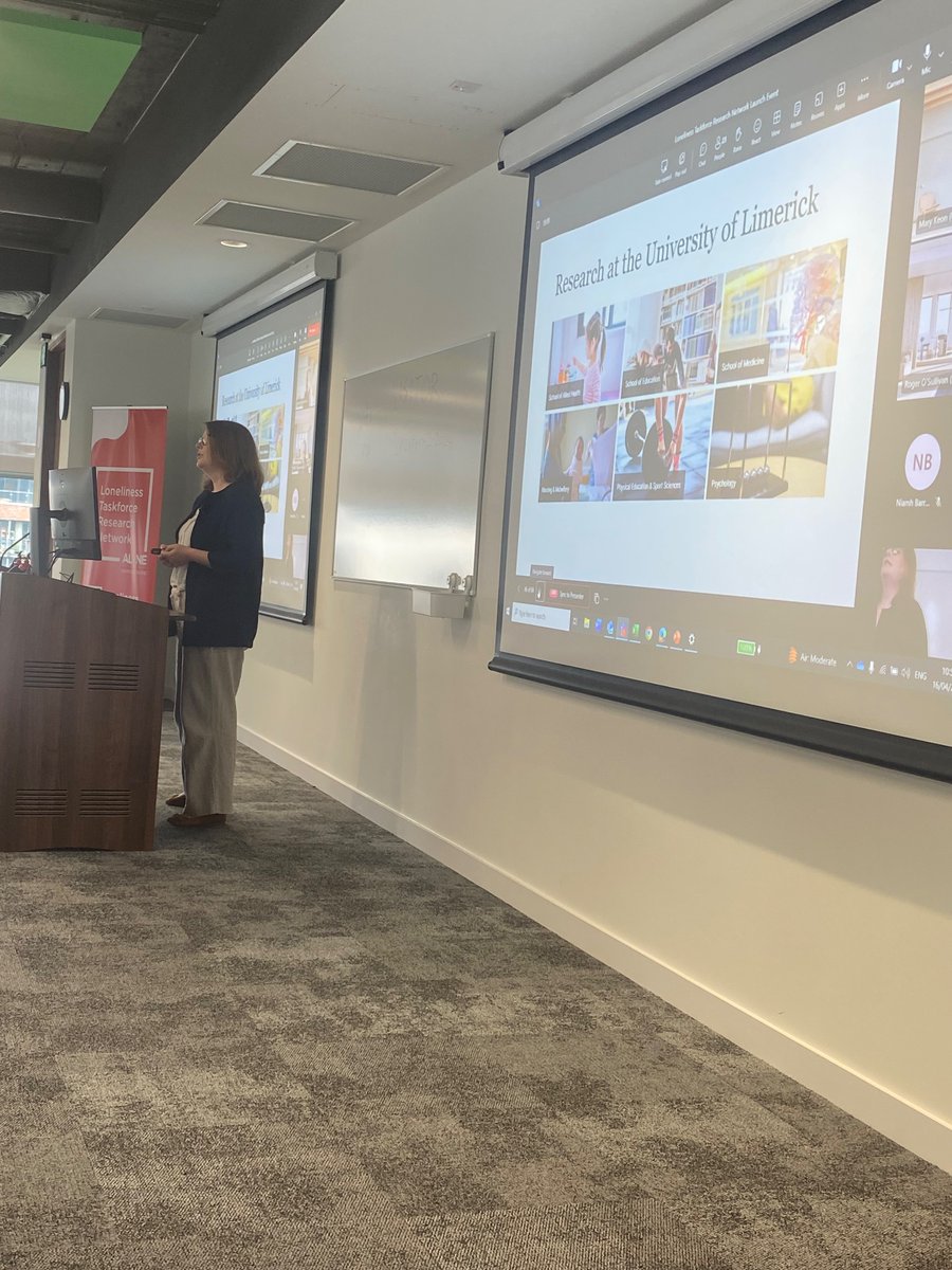 Dr Annemarie Creaven presents the wonderful work on loneliness at @UL, which has a focus on ensuring findings from #loneliness #research are made available to everyone #openscience