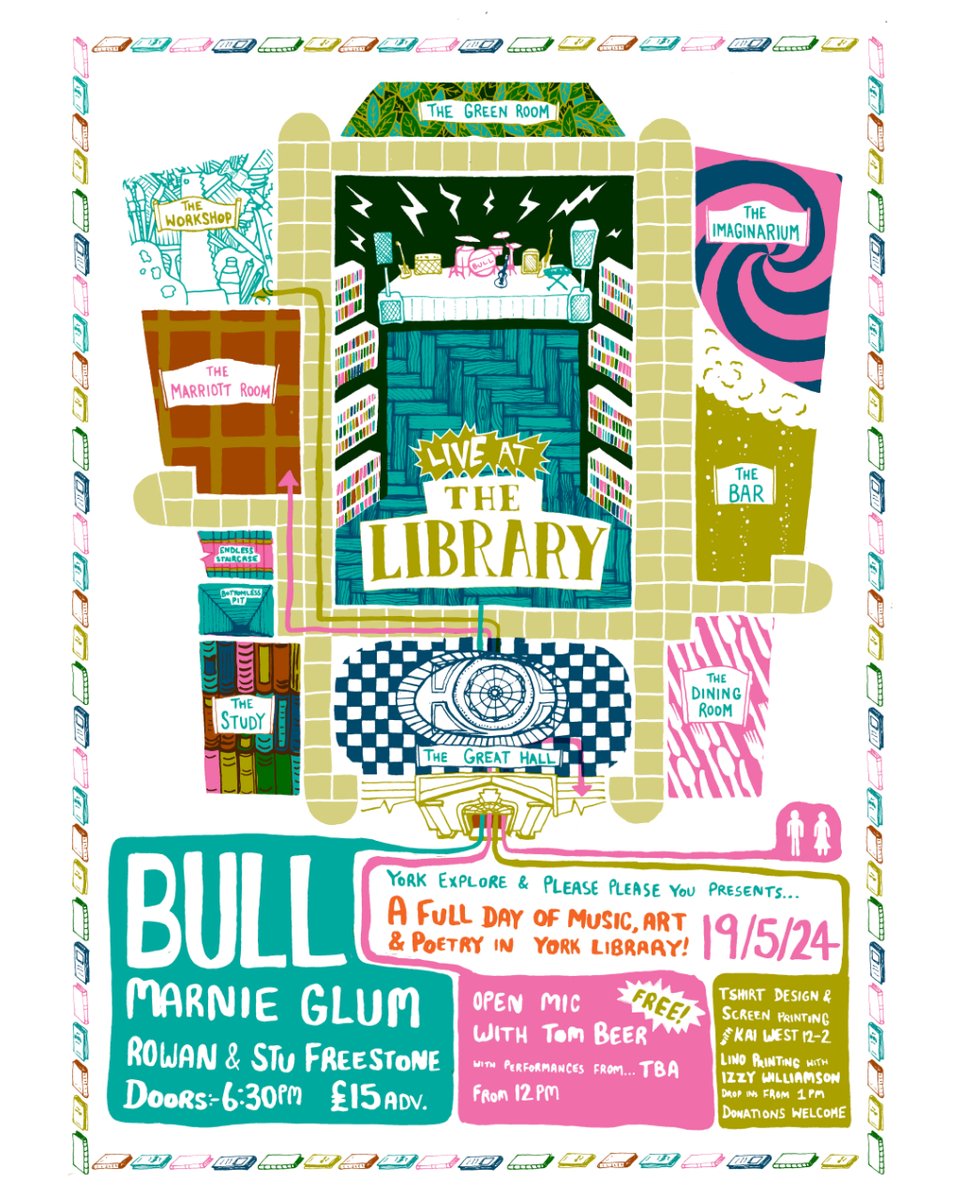 Have you got your tickets for Live At The Library yet?🎵🌟 On 19th May, to celebrate 10 years of Explore @BullTheBand + special guests are playing a fundraiser gig right in the centre of the library! Tickets here 🎫 bit.ly/43ORfyh   @PleasePleaseYou #ExploreTogether
