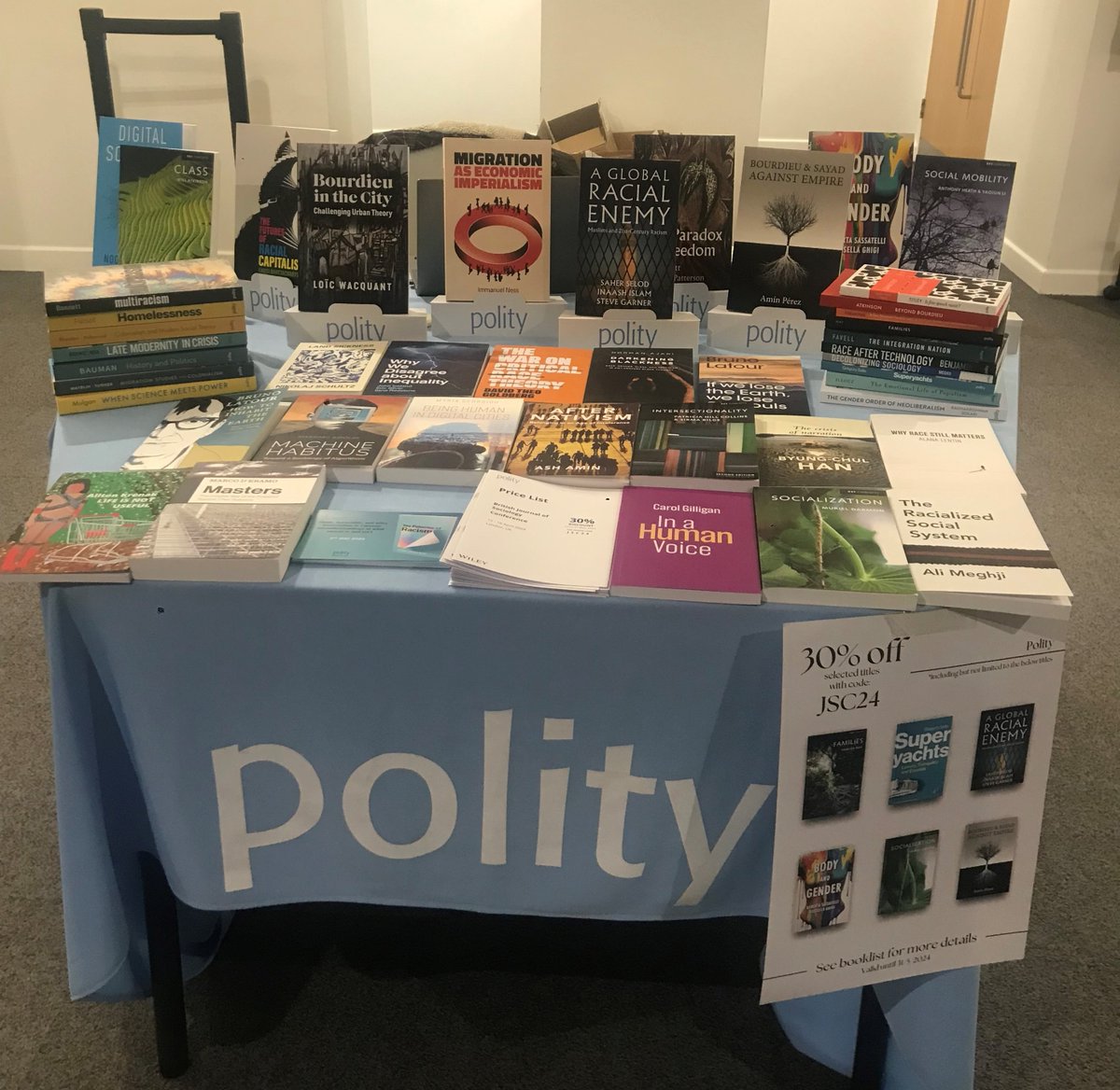 Books, books, books @BJSociology! Find us, and some great materials from @alim1213, @MyriaGeorgiou4, @NoortjeMarres, @massimoairoldi, @adrianfavell and from others you might see round and about