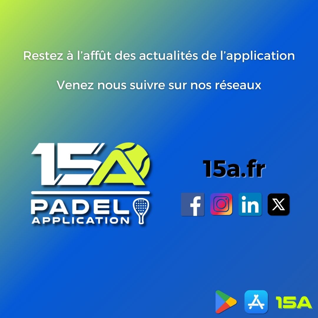 15A_AppPadel's tweet photo. Restez à la pointe du jeu avec 15A 🥎N'hésitez pas à nous suivre sur nos réseaux pour les dernières actualités de l'application et moments forts de matchs. Améliorez votre jeu dès maintenant avec 15A !
Lien en bio !👆
https://t.co/d0kalqZXsQ
#padel #15A #applicationpadel https://t.co/UFsGnZnVP1