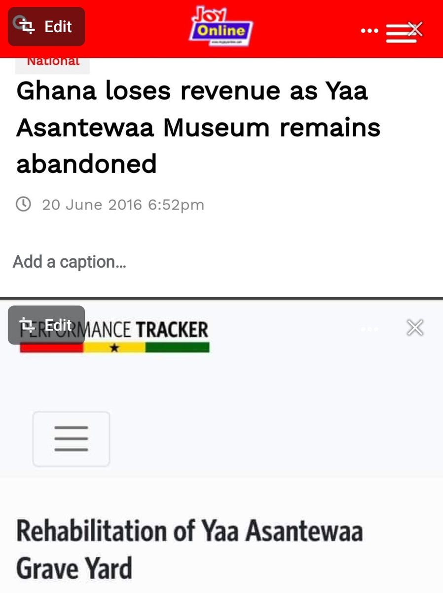 Ghana loses revenue as Yaa Asantewaa Museum remains abandoned-Joyonline reported on 20th June 2016

Someone should tell me why the government should not add the Rehabilitated Yaa Asantewaa Grave to the Performance Tracker. The NDC members are only making a mockery of themselves,…