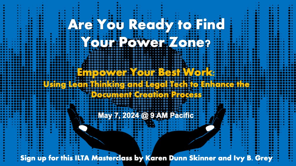 WordRake's tweet photo. AI won’t save you. Learn why your #DocumentCreation process deserves attention and improvement. Join @IvyBGrey and @KarenSkinner as they apply #LeanPrinciples and #ValueStreamOptimization theory to legal document work. #ILTA https://t.co/xWKRzLyOHP https://t.co/YogeR4TF7I