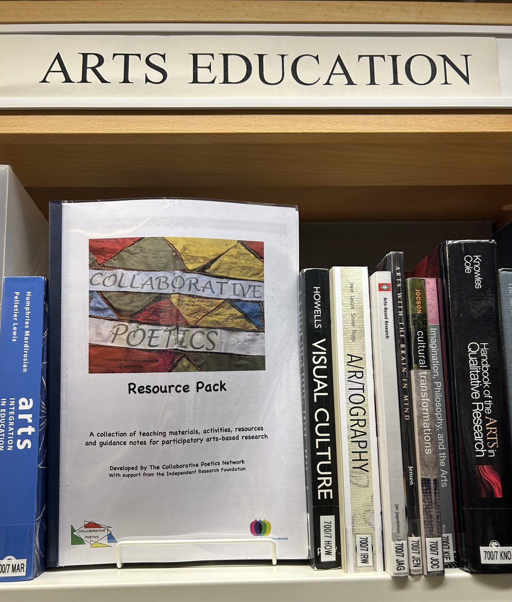 Many thanks to @pamburnard for her kind donation of *Collaborative Poetics resource pack* which is now on the @camedfac Library shelves (700/7 CPN) Find out more about @CollabPoetics on their blog: blogs.brighton.ac.uk/collaborativep…