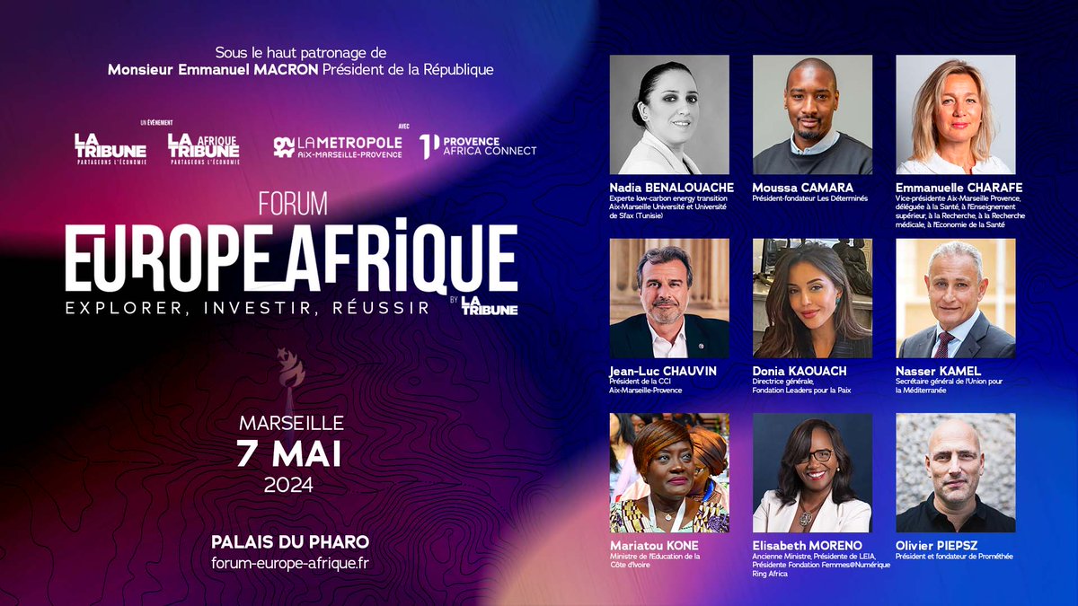 Partenaires du #ForumEuropeAfrique 2024 de @LaTribune & La Tribune Afrique : grand événement qui montre les défis, les opportunités & les synergies entre les nations africaines et européennes. 📅 07/05 📍 Palais du Pharo #Marseille Plus d'informations👉 lnkd.in/e2tieMFx