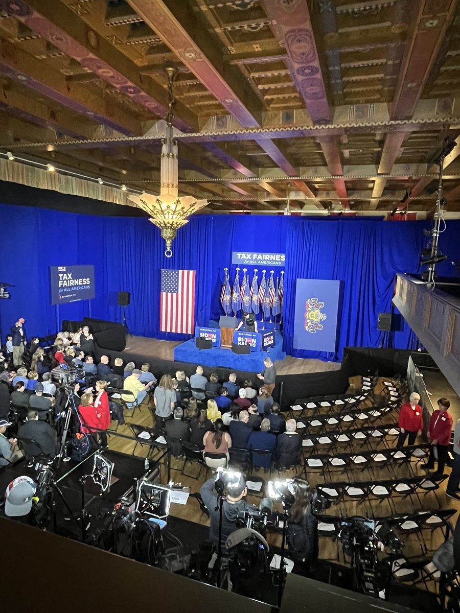 .@POTUS set to speak here in about 2.5 hours, giving a Tax Day-timed speech meant to lay out stark contrast between his and Trump’s economic priorities