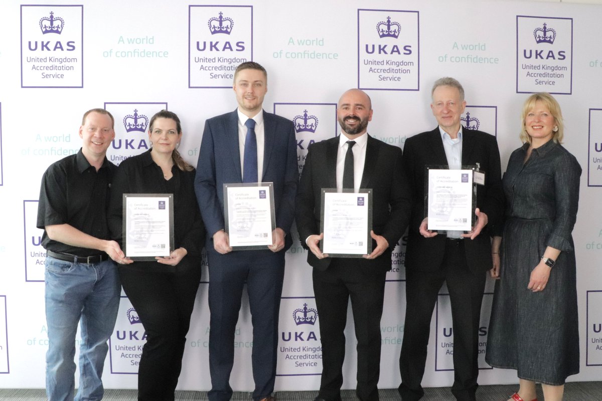 Today UKAS was delighted to welcome a group of recently accredited customers to our offices in Staines-upon-Thames for a certificate presentation. Thank you to TUV SUD BABT, CACI Ltd, and Flawless for coming to see us today!