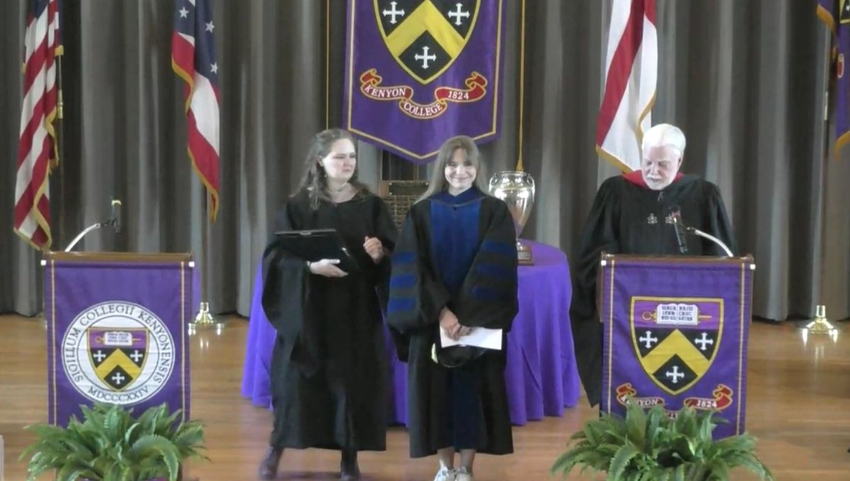 KenyonCollege's tweet photo. The Trustee Teaching Excellence Awards are presented to Associate Professor of Psychology Margaret Stevenson and Charles P. McIlvaine Professor of English Adele Davidson! https://t.co/xzbcYIsoFb