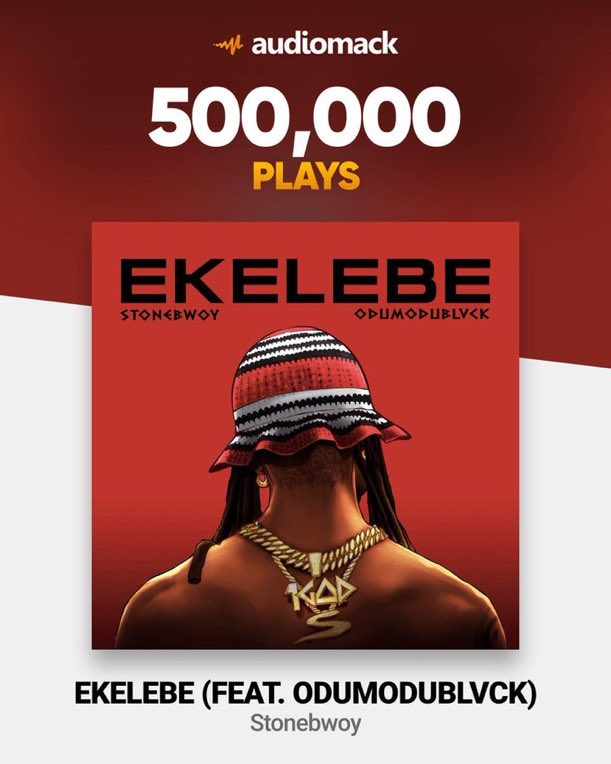 Stonebwoy #Ekelebe featuring Odumodublvck surpasses 500k+ streams on Audiomack.
Keep streaming lads 🔗 audiomack.com/stonebwoy/song…