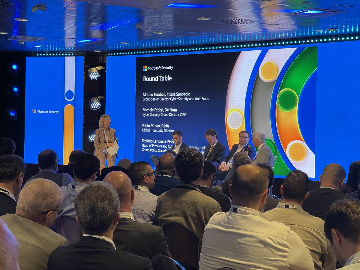 Elena Vaciago modera ora la round table con 4 aziende italiane che hanno aderito all’early access program, adottando anticipatamente la tecnologia Microsoft per capire quali sono i benefici e come può aiutarli nel lavoro quotidiano. #MicrosoftSecureItaly