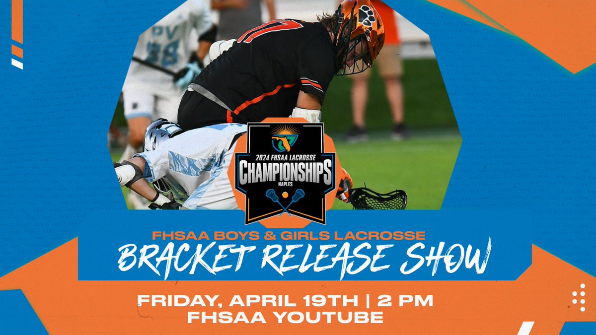 🚨🥍Lacrosse Playoffs are right around the corner! Join us on Friday, April 19th at 2 PM for the Boys &amp; Girls Bracket Release Show! Live on the FHSAA YouTube! 📺