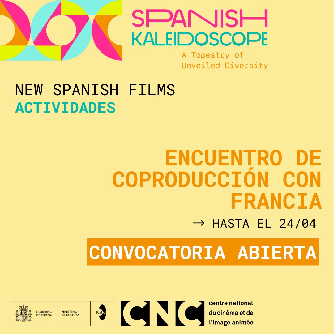 📣 El ICAA junto con la CNC organizan un encuentro entre productores para fomentar la coproducción y el patronaje. El encuentro tendrá lugar en Madrid del 6 al 7 de junio. Los productores interesados pueden inscribirse hasta el 24/4. 👉🏽 cultura.gob.es/cultura/areas/…