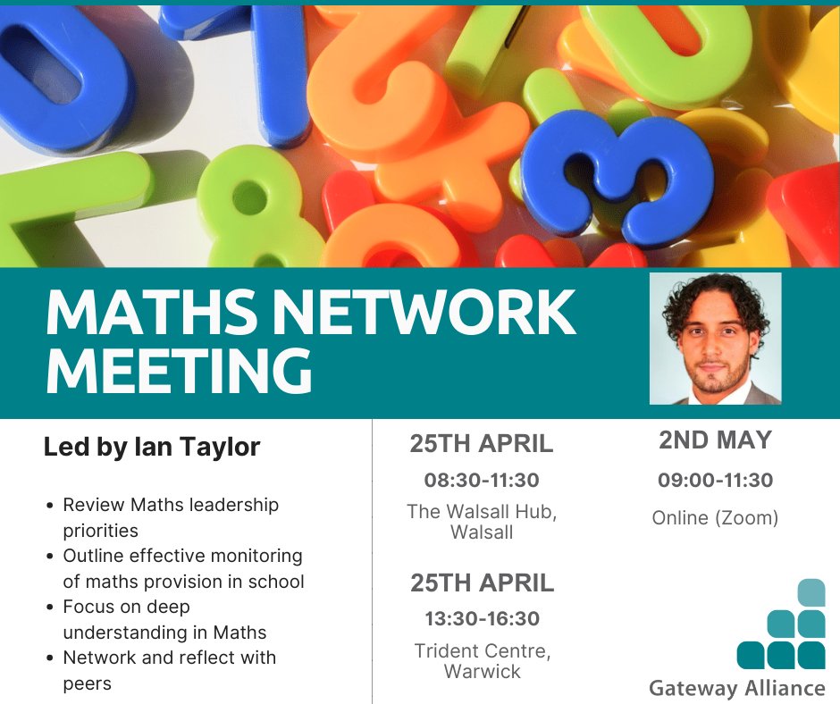 LAST CHANCE to book onto our Maths Summer Network Meeting led by Ian Taylor! ☑️Maths leaders will review leadership priorities ☑️Learn what effective monitoring of maths provision looks like in school ☑️Focus on deep understanding in maths Book now! tinyurl.com/bdehsyew