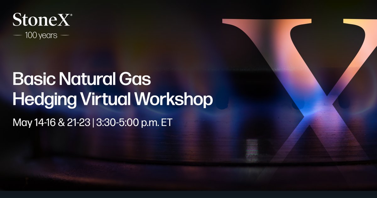 Gain knowledge on identifying and measuring price risk, as well as understanding and utilizing financial products at our six-part Basic Natural Gas Hedging Virtual Workshop – May 14-16 & 21-23. stonex.cventevents.com/BasicNatGasWeb…