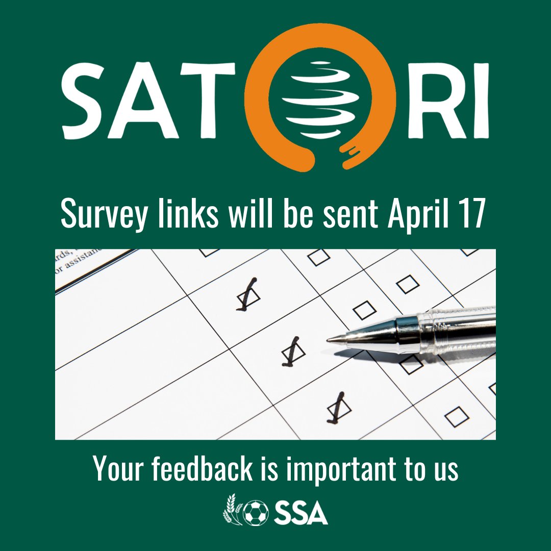 We will be working with Satori to administer our postseason parent survey. Satori will email your unique survey link on April 17, 2024. #sasksoccer #soccer #futsal #soccerassociation #sasksoccerassociation #saskatchewan #soccerdevelopment #soccerlife #skrising #skproud