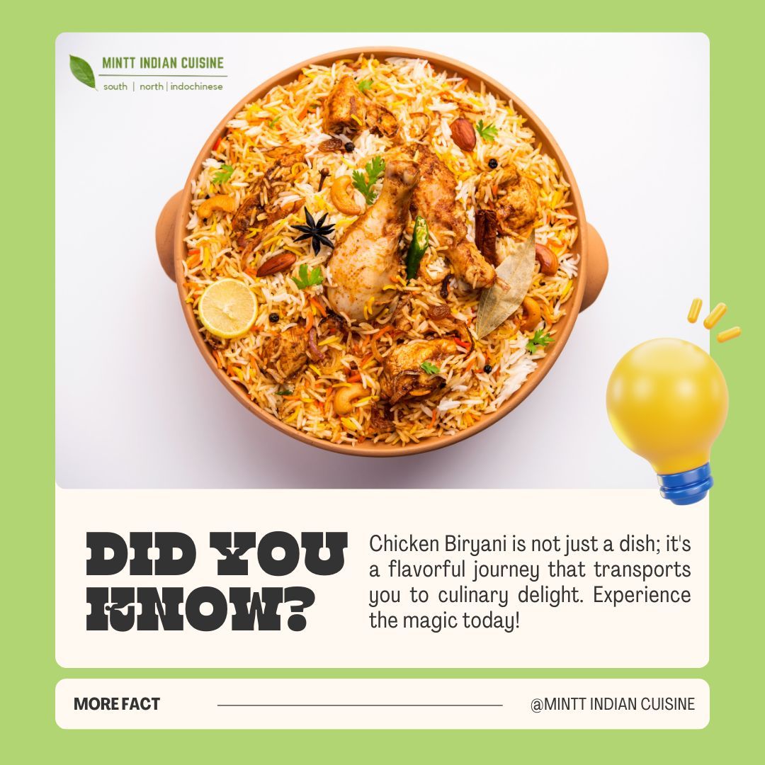 Did You Know the secret behind our Chicken Biryani? It's not just a dish; it's an explosion of flavors that ignites your taste buds with every bite. Taste the magic today! 

order - buff.ly/3VD7Q6f 

#chickenbiryani #biryani #foodphotography #biryanilove #muttonbiryani